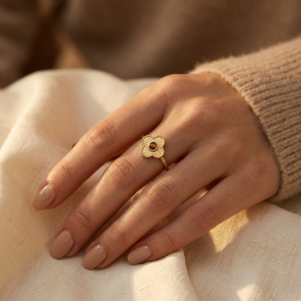 Gold Floral Open Ring | Amelia