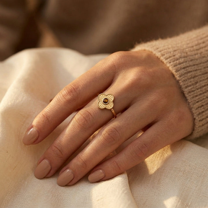 Gold Floral Open Ring | Amelia