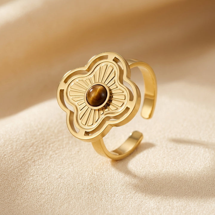 Gold Floral Open Ring | Amelia