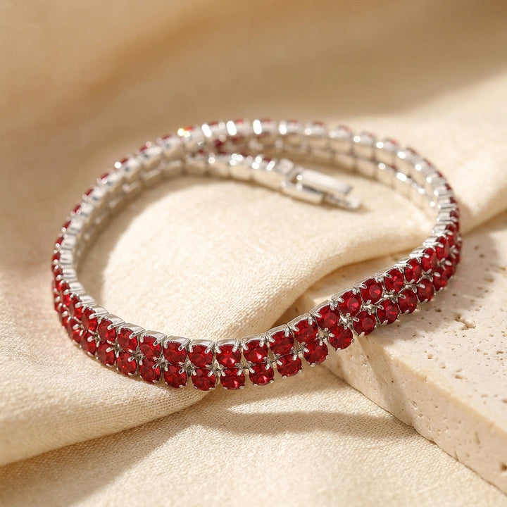 Silver Ruby Tennis Bracelet | Amelia