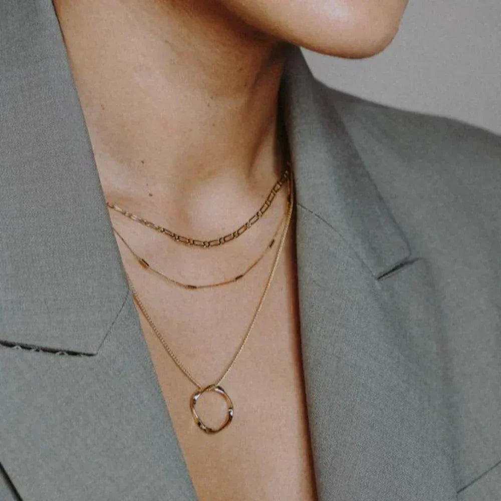 Circa™ | Gold Open Circle Three Row Necklace
