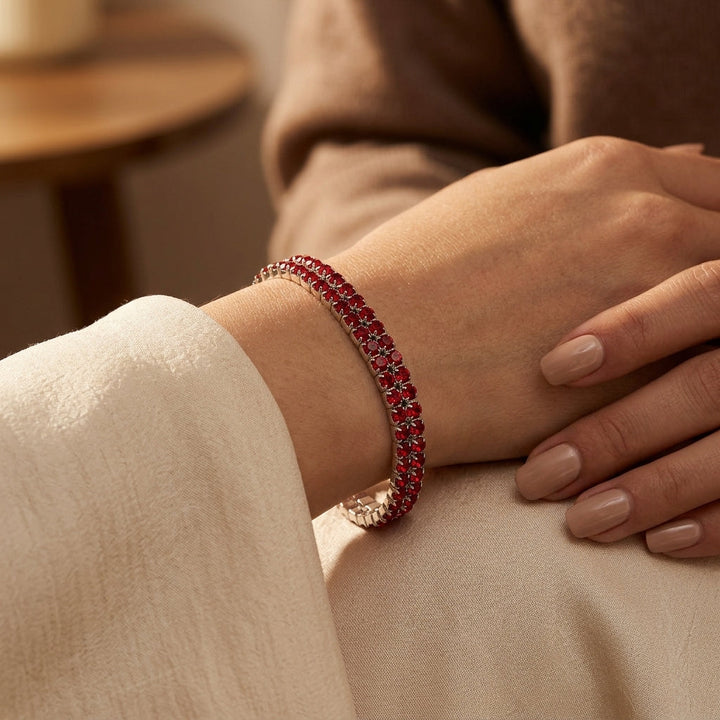 Silver Ruby Tennis Bracelet | Amelia