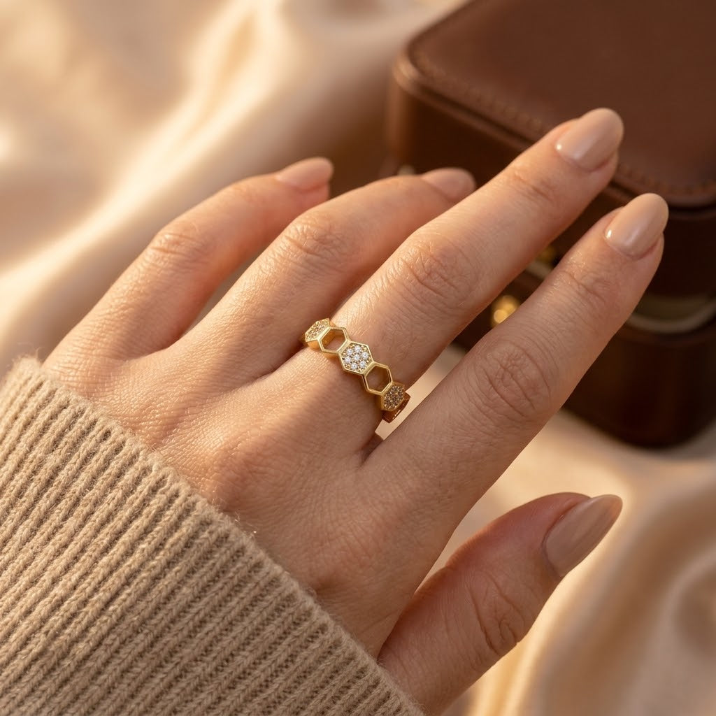 Gold Geometric Open Ring | Amelia